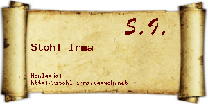 Stohl Irma névjegykártya