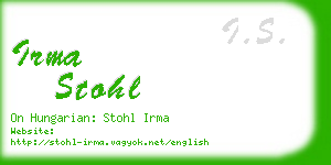 irma stohl business card